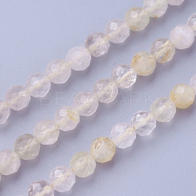 Natural Gold Rutilated Quartz Beads Strands X-G-F619-10A-4mm-1
