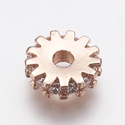 Brass Micro Pave Cubic Zirconia Bead Spacers LS-ZIRC-E143-21RG-1