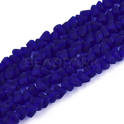 Frosted Transparent Glass Beads Strands GLAA-N016-4mm-03-1
