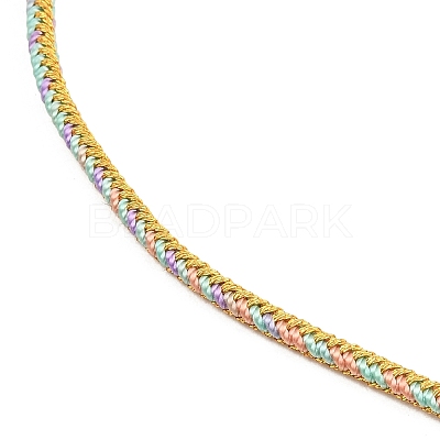 Braided Polycotton Cord Necklaces Making MAK-F038-B-RG-1