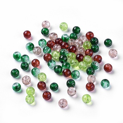 Baking Paint Crackle Glass Beads DGLA-X0006-6mm-10-1
