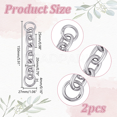 Alloy Cable Chain Purse Strap Extenders DIY-WH0304-707P-1