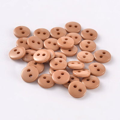 2-Hole Flat Round Resin Sewing Buttons for Costume Design BUTT-E119-36L-09-1