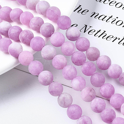 Natural White Jade Bead Strands X-G-R297-8mm-50-1