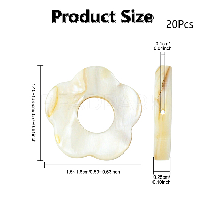 20Pcs Freshwater Shell Beads Frames SHEL-YW0001-08-1