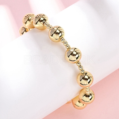 Brass Round Beads Slider Bracelets for Women BJEW-D357-06A-G-1