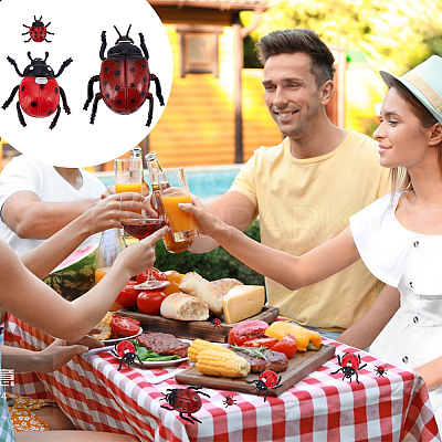 28Pcs 3 Styles PVC Ladybug Display Decoration DJEW-GA0001-93-1