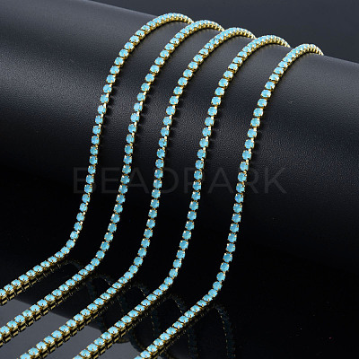 Brass Rhinestone Strass Chains CHC-N017-003B-C02-1