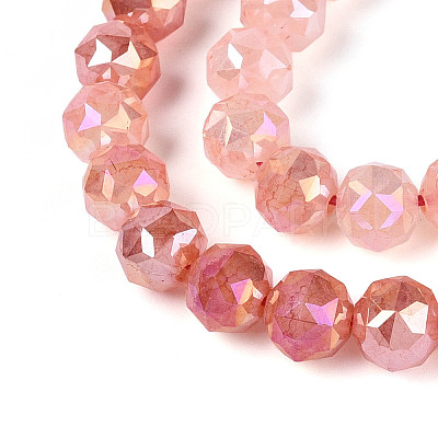 Anti-Tarnish Electroplate Glass Beads Strands GLAA-N064-8mm-06-1