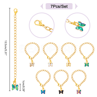 Butterfly Brass Glass Cup Charms HJEW-UN00017-1
