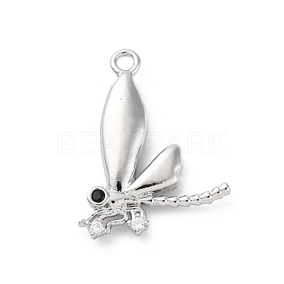 Brass Rhinestone Pendants KK-E793-09P-1