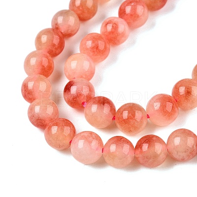 Dyed Natural White Jade Beads Strands G-T138-6mm-210-18-1