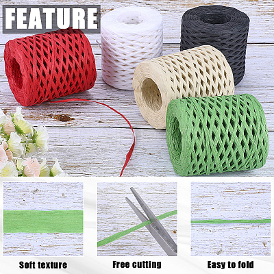 200M Raffia Paper Ribbon OCOR-WH20003-02A-1