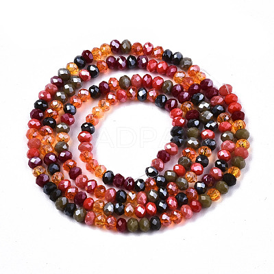Electroplate Mixed Color Glass Beads Strands GLAA-T006-07-B01-1