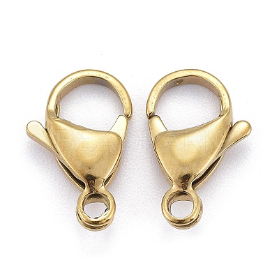 Ion Plating(IP) 304 Stainless Steel Lobster Claw Clasps LS-STAS-H353-F-02G-1