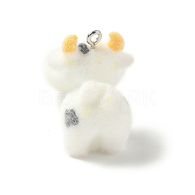 Flocky Opaque Resin Pendants FIND-A058-02B-1