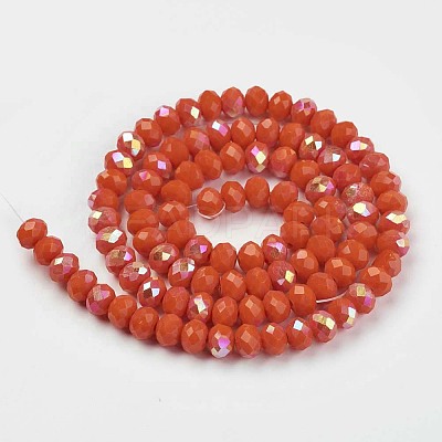 Electroplate Opaque Solid Color Glass Beads Strands EGLA-A034-P2mm-L03-1