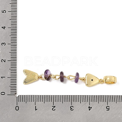 Brass Pave Cubic Zirconia Clear Cubic Zirconia & Natural Amethyst & Enamel European Dangle Charms GG-CBA3401-01G-A04-1