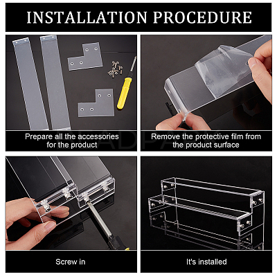 2-Tier Assembled Transparent Acrylic Minifigure Display Risers ODIS-WH0002-50A-1
