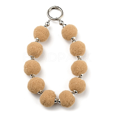 Phone Lanyard Universal Plush Ball Wrist Lanyard LS-HJEW-Q011-01A-P-1