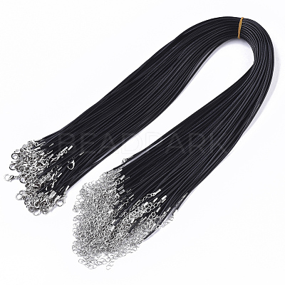 Waxed Cotton Cord Necklace Making X-MAK-S032-1.5mm-B01-1