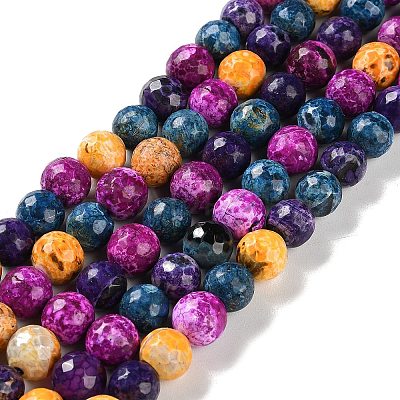 Natural Fire Crackle Agate Beads Strands G-M437-A01-01B-1