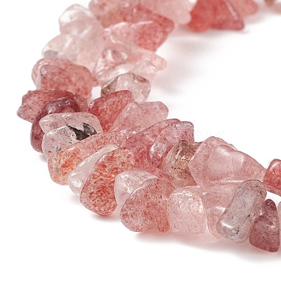 Natural Strawberry Quartz Chip Bead Strands X-G-M205-56-1