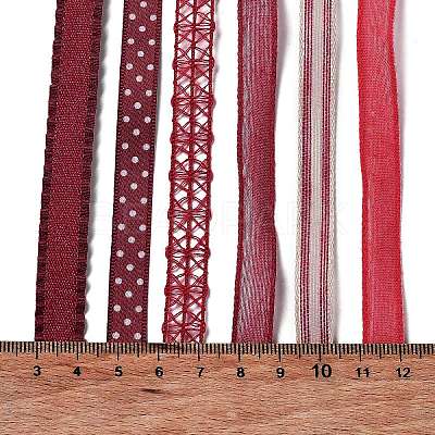 18 Yards 6 Styles Polyester Ribbon SRIB-C001-D07-1