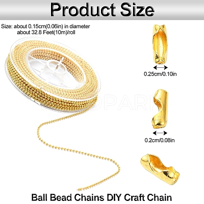 1 Roll Iron Ball Bead Chains CH-YW0002-04G-1