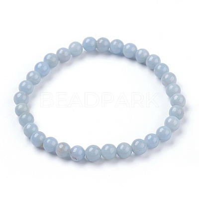 Natural Angelite Stretch Bracelets BJEW-JB03738-05-1