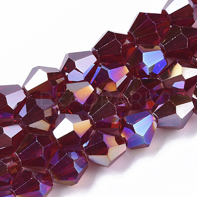 Electroplate Glass Beads Strands EGLA-Q118-8mm-B21-1