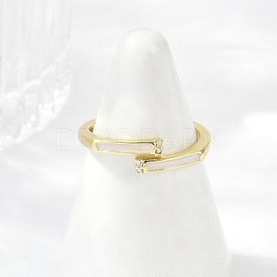 Brass Micro Pave Cubic Zirconia Cuff Rings RJEW-S400-12G-1