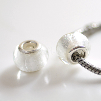 Handmade Silver Foil Glass European Beads X-LPDL-R008-08-1