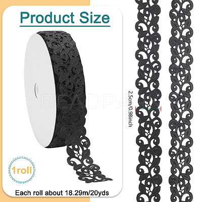 20 Yards Flower Polyester Lace Trim OCOR-WH0077-085C-1