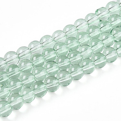 Baking Paint Transparent Glass Beads Strands DGLA-N006-6mm-08-1