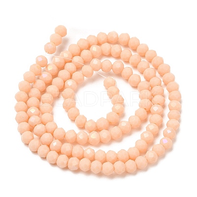 Electroplate Opaque Solid Color Glass Beads Strands EGLA-A034-P4mm-L19-1