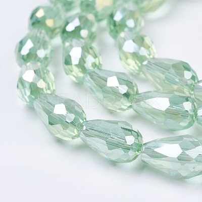Electroplate Glass Beads Strands EGLA-D015-15x10mm-29-1