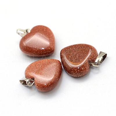 Heart Synthetic Goldstone Pendants G-Q371-12-1