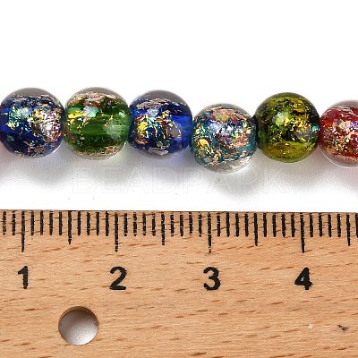 Handmade Dichroic Foil Glass Beads Strands DICH-U001-02A-1