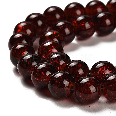 Spray Painted Crackle Glass Beads Strands CCG-Q001-10mm-16-1