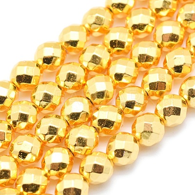 Electroplate Non-magnetic Synthetic Hematite Beads Strands G-L485-03C-G-1
