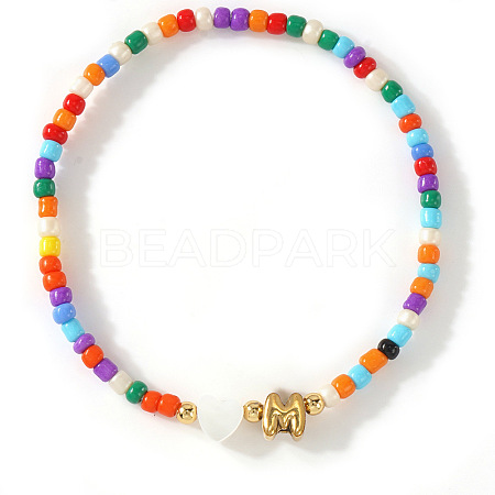 Colorful Round Glass Seed Bead Stretch Bracelets AO5283-13-1