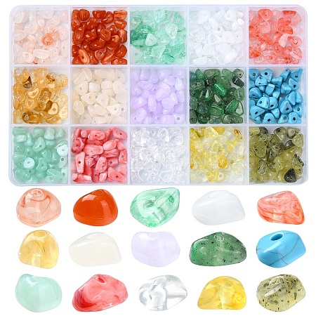 450Pcs 15 Styles Acrylic Beads OACR-YW0001-89-1