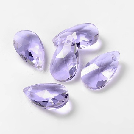 Faceted Teardrop Glass Pendants GLAA-O008-A09-1