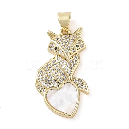 Brass Micro Pave Clear Cubic Zirconia Pendants KK-I712-56C-G-1