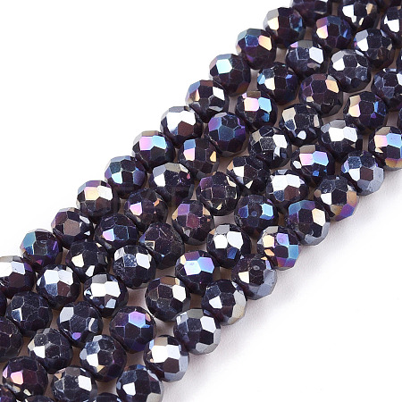 Electroplate Glass Beads Strands EGLA-A044-P4mm-B11-1