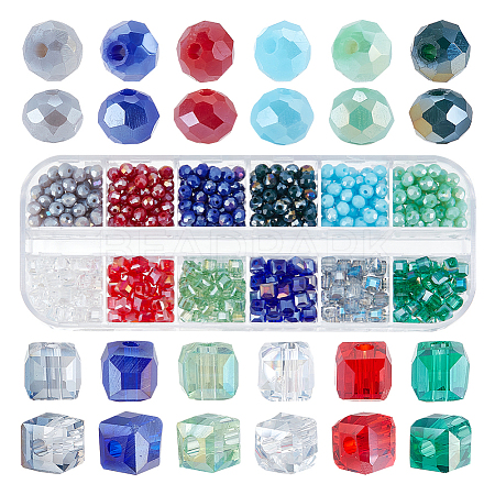   600Pcs 12 Style Electroplate Glass Beads Strands EGLA-PH0002-34-1