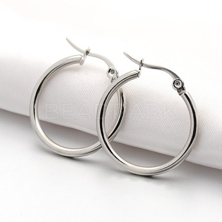 Tarnish Resistant 201 Stainless Steel Big Hoop Earrings EJEW-P066-37F-1