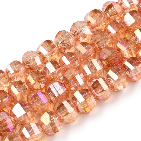 Transparent Electroplate Glass Beads Strands EGLA-N006-078H-1