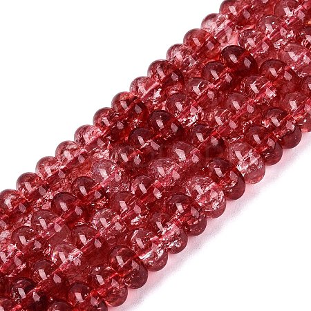 Crackle Transparent Glass Beads Strands GLAA-N074-02A-08-1